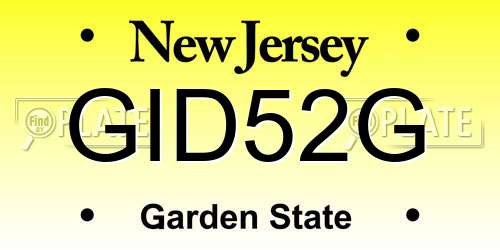 GID52G New Jersey License Plate