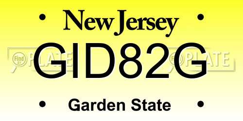 GID82G New Jersey License Plate