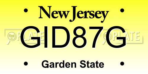 GID87G New Jersey License Plate