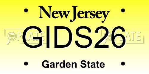 GIDS26 New Jersey License Plate