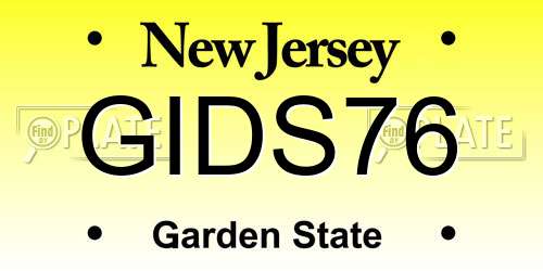 GIDS76 New Jersey License Plate