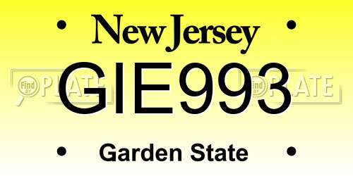 GIE993 New Jersey License Plate