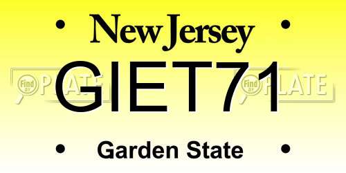 GIET71 New Jersey License Plate