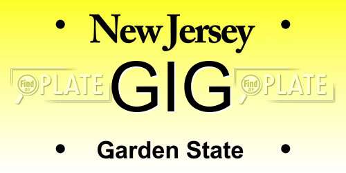 GIG New Jersey License Plate