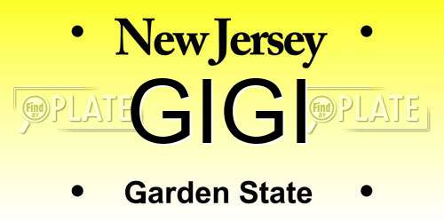 GIGI New Jersey License Plate