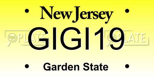 GIGI19 New Jersey License Plate