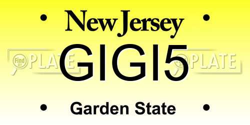 GIGI5 New Jersey License Plate