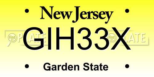 GIH33X New Jersey License Plate