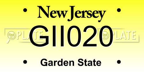 GII020 New Jersey License Plate