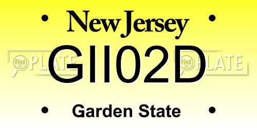 GII02D New Jersey License Plate
