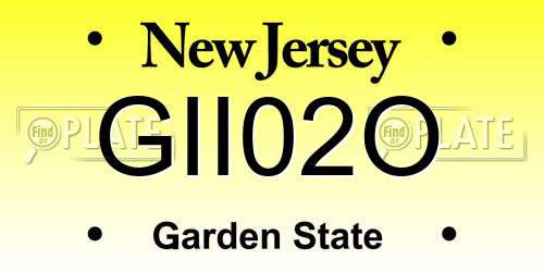 GII02O New Jersey License Plate