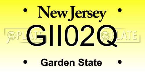 GII02Q New Jersey License Plate