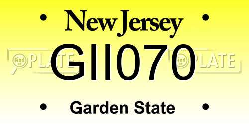 GII070 New Jersey License Plate