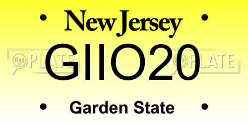GIIO20 New Jersey License Plate