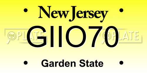 GIIO70 New Jersey License Plate