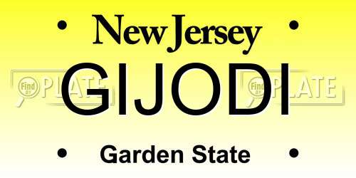 GIJODI New Jersey License Plate