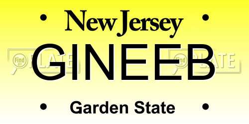 GINEEB New Jersey License Plate