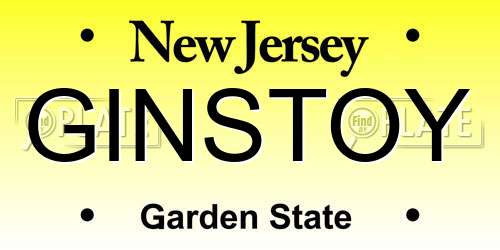 GINSTOY New Jersey License Plate