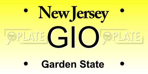 GIO New Jersey License Plate