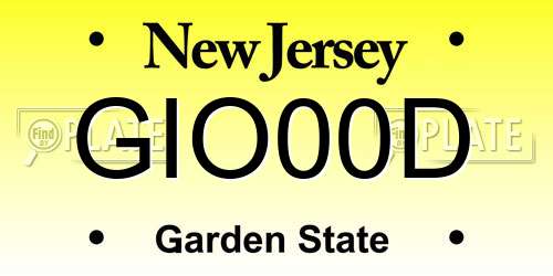 GIO00D New Jersey License Plate