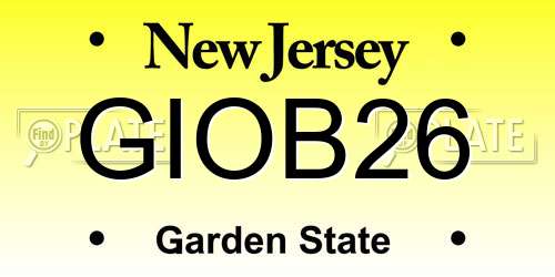 GIOB26 New Jersey License Plate