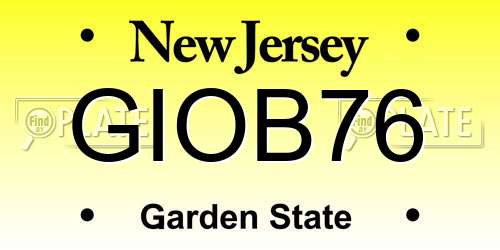 GIOB76 New Jersey License Plate