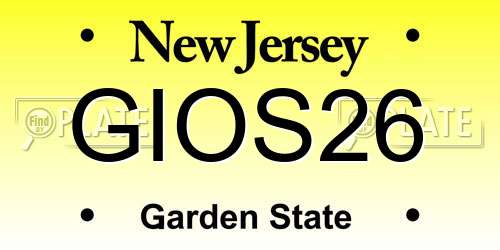 GIOS26 New Jersey License Plate