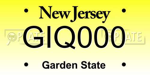 GIQ000 New Jersey License Plate