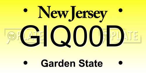 GIQ00D New Jersey License Plate