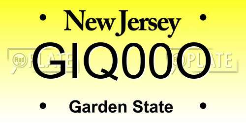 GIQ00O New Jersey License Plate