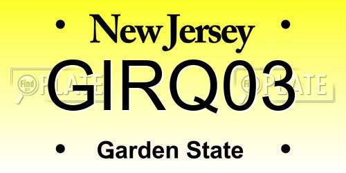 GIRQ03 New Jersey License Plate