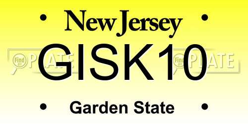 GISK10 New Jersey License Plate