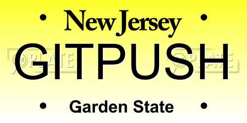 GITPUSH New Jersey License Plate