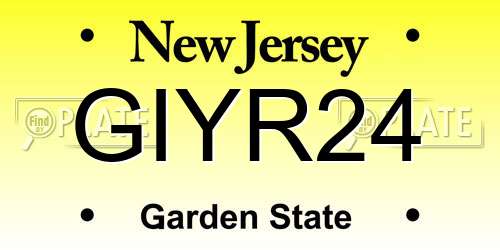 GIYR24 New Jersey License Plate