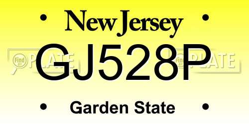 GJ528P New Jersey License Plate