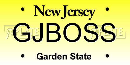 GJBOSS New Jersey License Plate