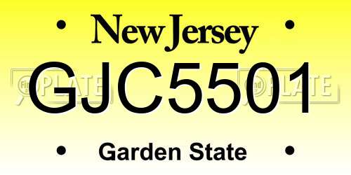 GJC5501 New Jersey License Plate