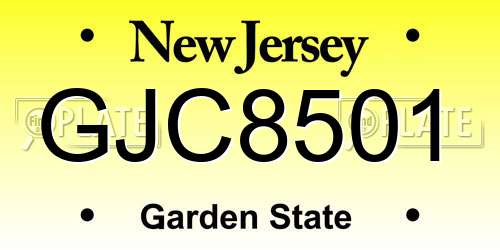 GJC8501 New Jersey License Plate