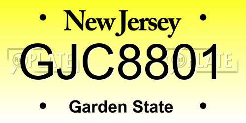 GJC8801 New Jersey License Plate