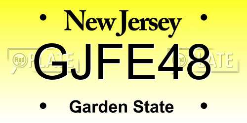 GJFE48 New Jersey License Plate