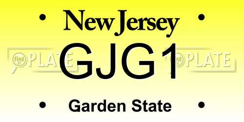 GJG1 New Jersey License Plate
