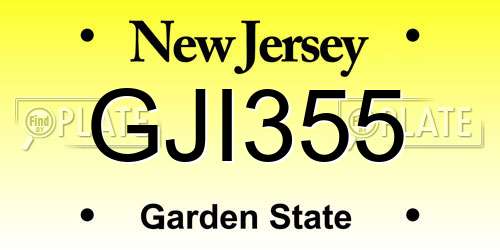 GJI355 New Jersey License Plate