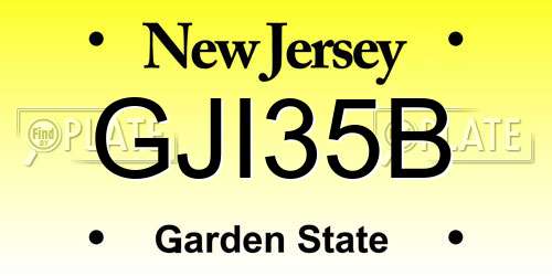 GJI35B New Jersey License Plate
