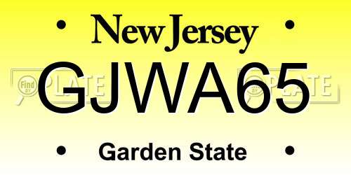 GJWA65 New Jersey License Plate