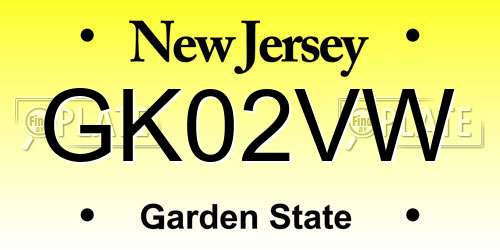 GK02VW New Jersey License Plate