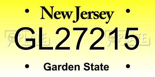 GL27215 New Jersey License Plate