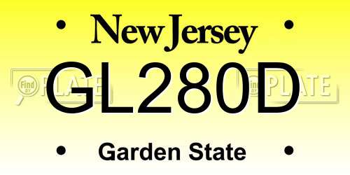 GL280D New Jersey License Plate