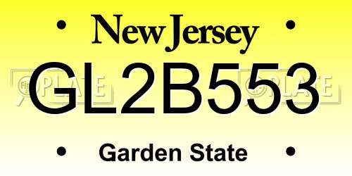 GL2B553 New Jersey License Plate