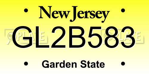 GL2B583 New Jersey License Plate