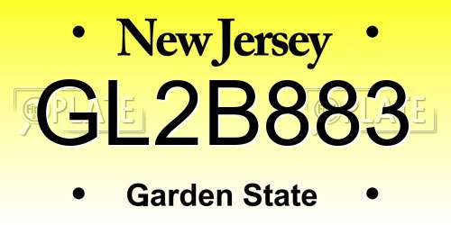 GL2B883 New Jersey License Plate